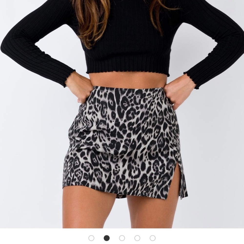 Princess Polly Grey Leopard skirt